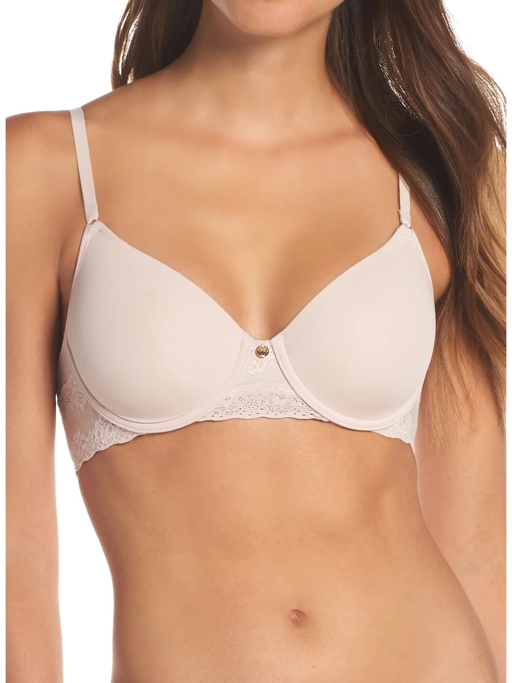 Natori Bliss Perfection Comfort T-Shirt Bra Rose Beige 34C NWI
